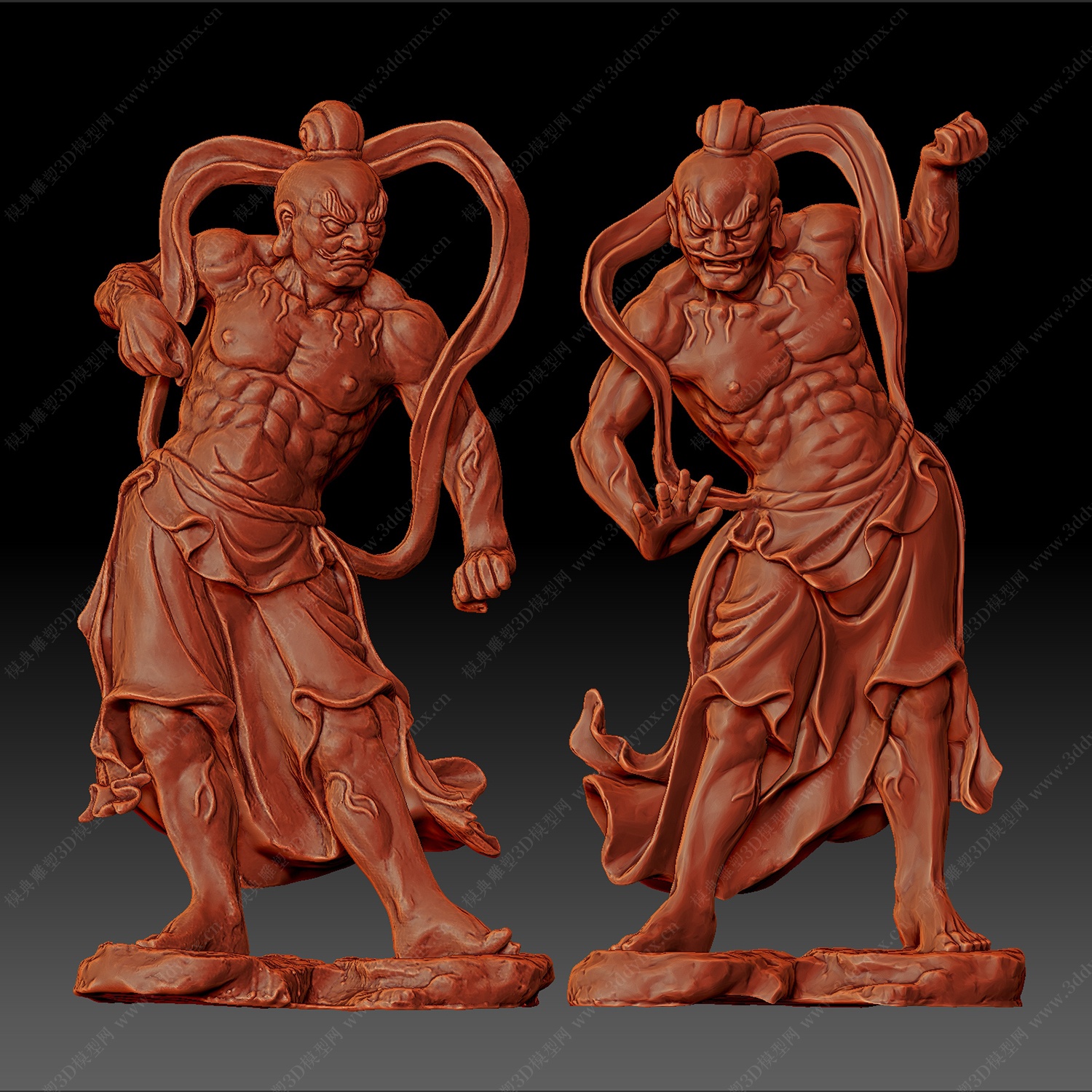 金刚力士哼哈二将3D模型