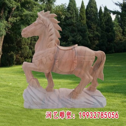 石雕栓马柱仿古雕塑 白银花岗岩马雕塑厂