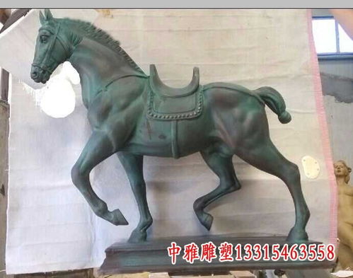 玻璃钢仿铜白马动物雕塑 鹰潭青铜马雕塑厂家