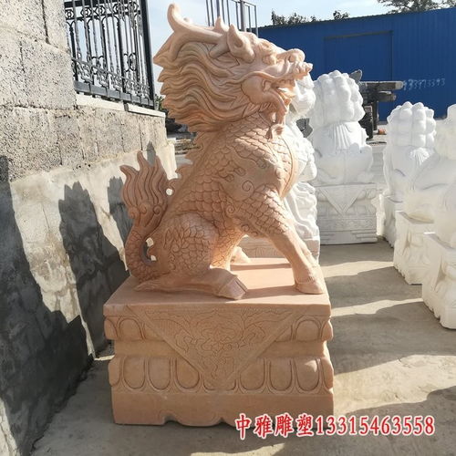 石雕麒麟一对 湖州花岗岩雕塑麒麟制作厂
