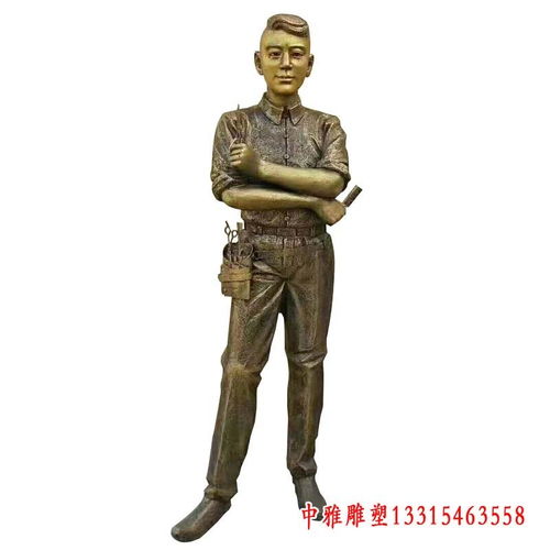 室内玻璃钢仿铜人物雕塑 宿迁树脂雕塑定制厂家的专业服务